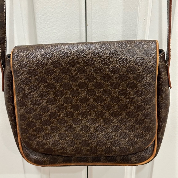 Céline, Pre-Loved Brown Coated Canvas Macadam Shoulder Bag. - Picture 2 of 16